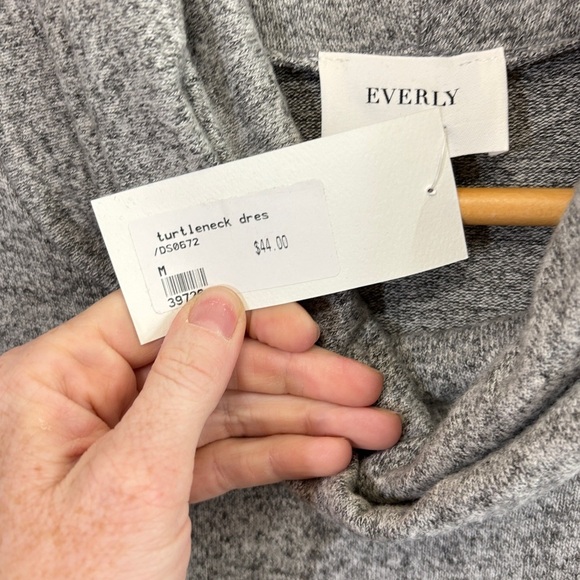 Everly Gray Cowl Neck Sweater Dress - Picture 3 of 4